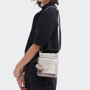 KINPLING Eldorado  crossbody bag smooth silver metallic